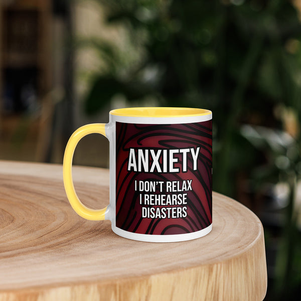 ILLTOCHILL Anxiety awareness gift Mug with Color Inside – Lifestyle 5 Left