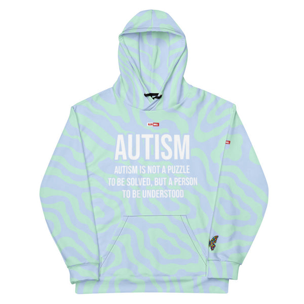 ILLTOCHILL Autism support neurodiversity butterfly gift Unisex cotton Hoodie – Flat Front (Black)
