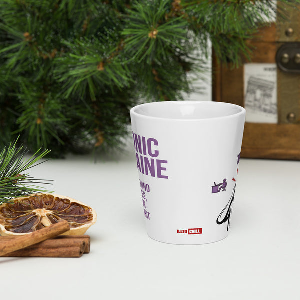 ILLTOCHILL Chronic Migraine awareness and support gift Latte mug – Lifestyle 3 Front