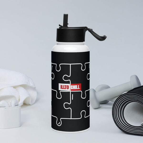 ILLTOCHILL Autism awareness neurodiversity gift Stainless steel water bottle with a straw lid – Lifestyle 2 Left