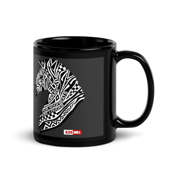 ILLTOCHILL EDS ehler danlos syndrome awareness gift Black Glossy Mug – Flat Handle on Right