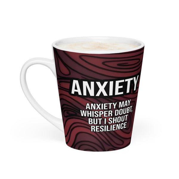 ILLTOCHILL Anxiety awareness gift Latte mug – Flat 2 Left