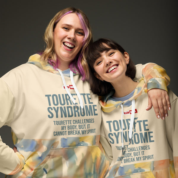 ILLTOCHILL Tourette syndrome awareness TS gift Unisex heavyweight Hoodie – Couples Front (White)