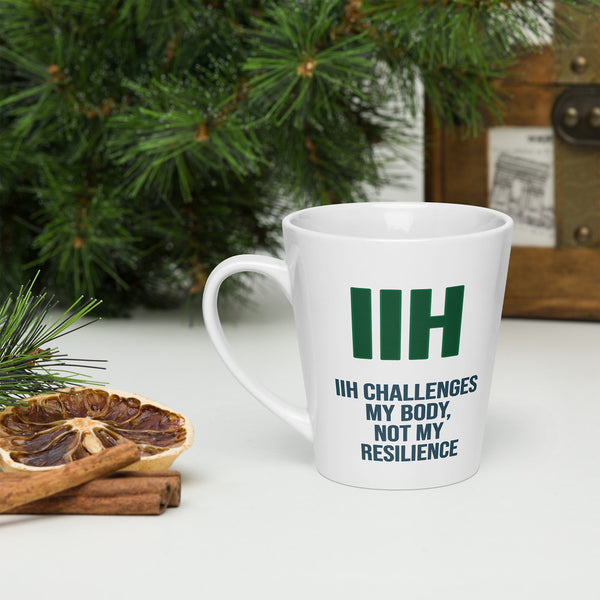 ILLTOCHILL IIH awareness Idiopathic Intracranial Hypertension support gift Latte mug – Lifestyle 3 Left