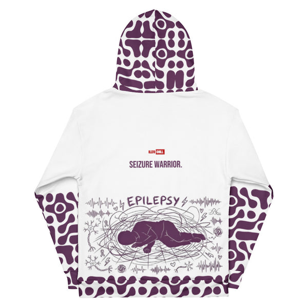 ILLTOCHILL Epilepsy awareness and support gift heavyweight Unisex Hoodie – Flat Back (White)