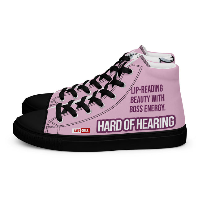 Reading Lips Serving Looks Hard of Hearing Women’s High Top Canvas Shoes – ILLTOCHILL