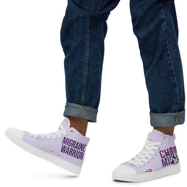 ILLTOCHILL Chronic Migraine awareness and support gift Men’s high top canvas shoes – Men's Lifestyle Left