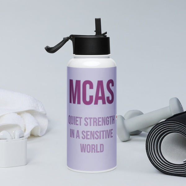 ILLTOCHILL MCAS awareness gift Stainless steel water bottle with a straw lid – Lifestyle 2 Right