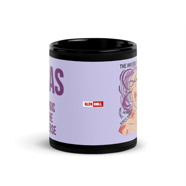 ILLTOCHILL MCAS awareness Mast cell activation syndrome gift Black Glossy Mug – Flat Front