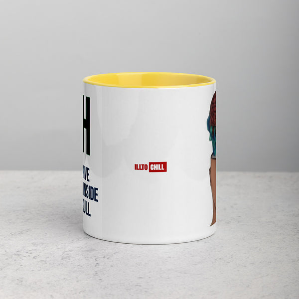 ILLTOCHILL IIH awareness Idiopathic Intracranial Hypertension support gift Mug with Color Inside – Lifestyle 2 Front