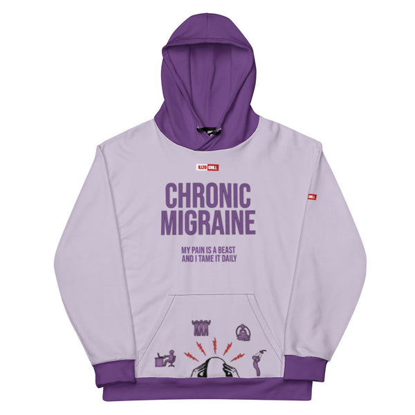 ILLTOCHILL Chronic Migraine awareness and support gift Heavyweight Unisex Hoodie – Flat Front (Black)