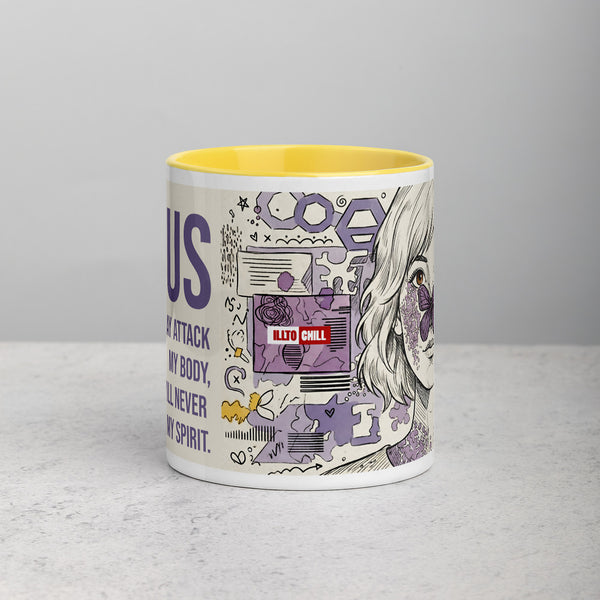 ILLTOCHILL Lupus awareness gift Mug with Color Inside – Lifestyle 2 Front