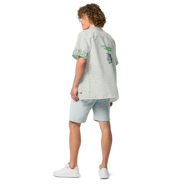 ILLTOCHILL TBI Traumatic brain injury support Unisex button shirt – Men's Back (White)