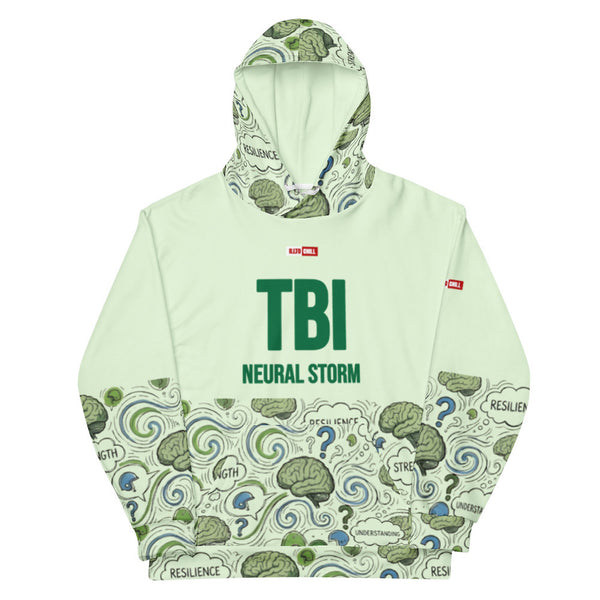 ILLTOCHILL TBI Traumatic brain injury support gift unisex heavyweight Hoodie – Flat Front (White)