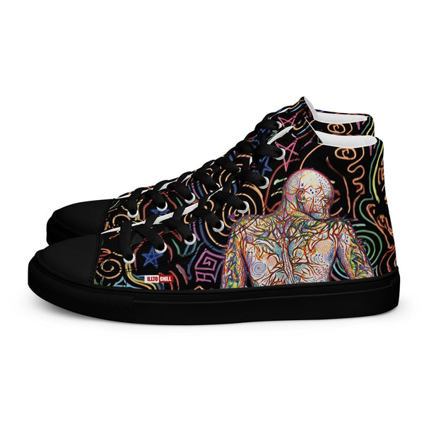 ILLTOCHILL Fibromyalgia Support Women's High Top Shoes – Flat Left (Fibromyalgia Support Women's High Top Shoes)