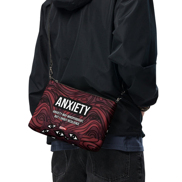 ILLTOCHILL Anxiety Awareness Crossbody Bag – Men's Front 2 (Anxiety Awareness Crossbody Bag)