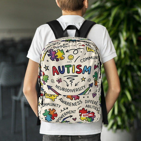 ILLTOCHILL Autism Awareness Backpack – Lifestyle Back (Clear)