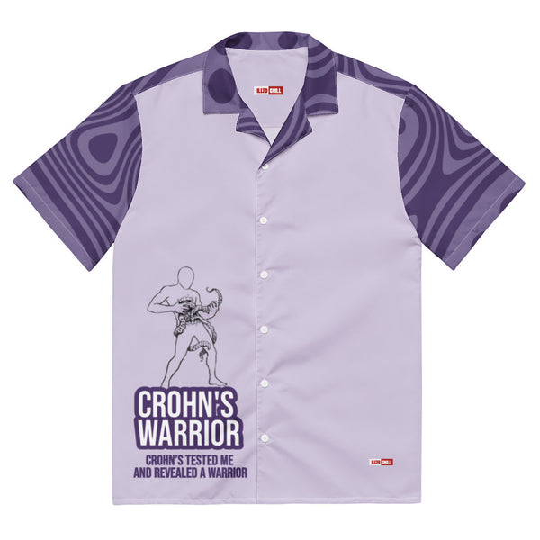 ILLTOCHILL Crohn's disease awareness and support Unisex button shirt – Flat Front (White)