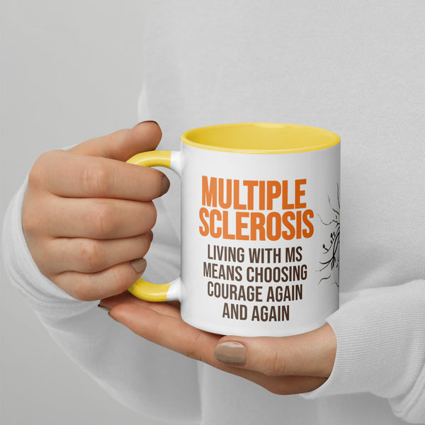 ILLTOCHILL MS awareness Multiple Sclerosis support gift Mug with Color Inside – Lifestyle 4 Left