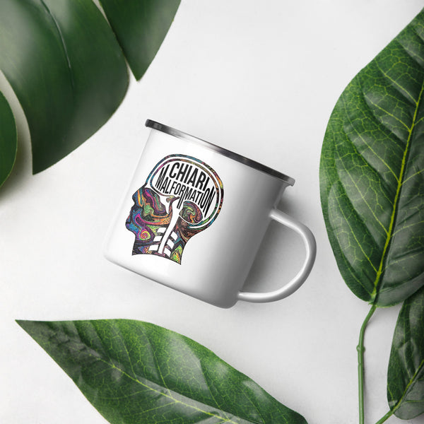 ILLTOCHILL CM Chiari Malformation awareness gift Enamel Mug – Lifestyle Right