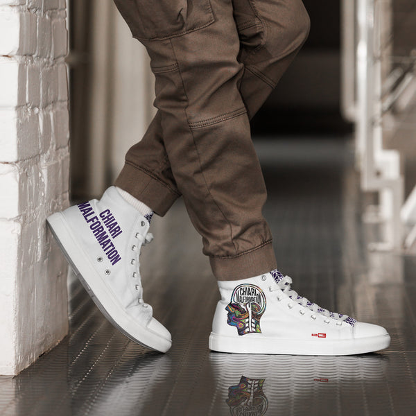 ILLTOCHILL CM Chiari Malformation awareness gift men’s high top canvas shoes – Men's Lifestyle 2 Right 2