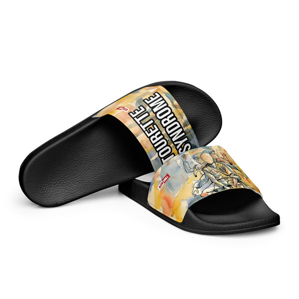 ILLTOCHILL Tourette's Syndrome Awareness Men's Slides – Flat 4 Front (Tourette's Syndrome Awareness Men's Slides)