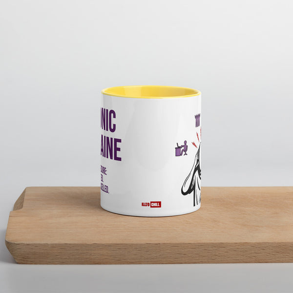 ILLTOCHILL Chronic Migraine awareness gift Mug with Color Inside – Lifestyle Front