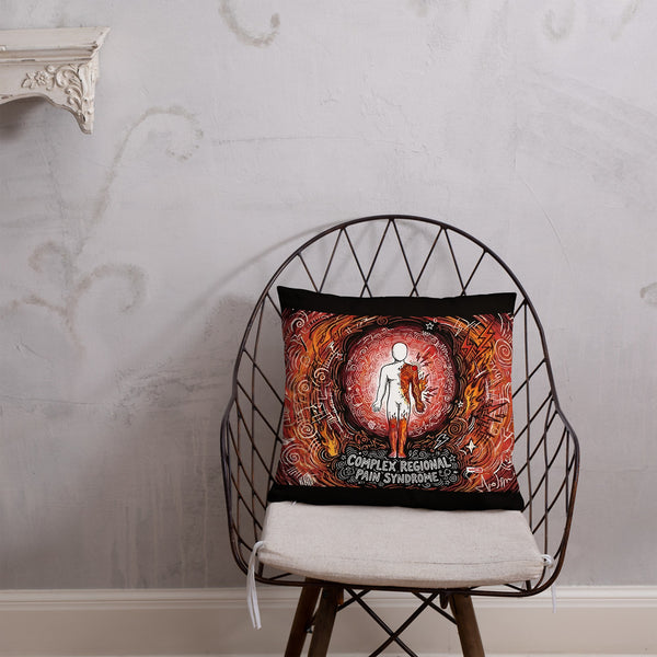 ILLTOCHILL CRPS Awareness Pillow – Lifestyle Front Lifestyle 1 (Black)