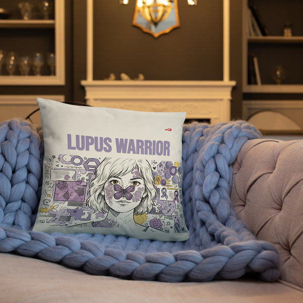 ILLTOCHILL Lupus Awareness Pillow – Lifestyle Front Lifestyle 3 (White)