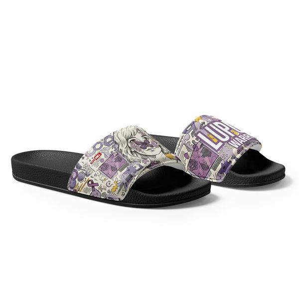 ILLTOCHILL Lupus Awareness Women's Slides – Flat Right Front (Lupus Awareness Women's Slides)