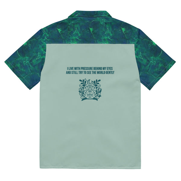 ILLTOCHILL IIH awareness Idiopathic Intracranial Hypertension support Unisex button shirt – Flat Back (White)