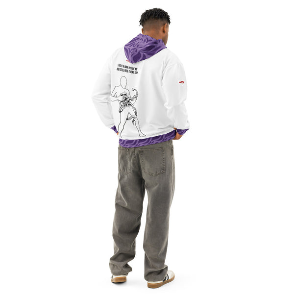 ILLTOCHILL Crohn's disease awareness and support gift unisex cotton hoodie – Men's Back (White)