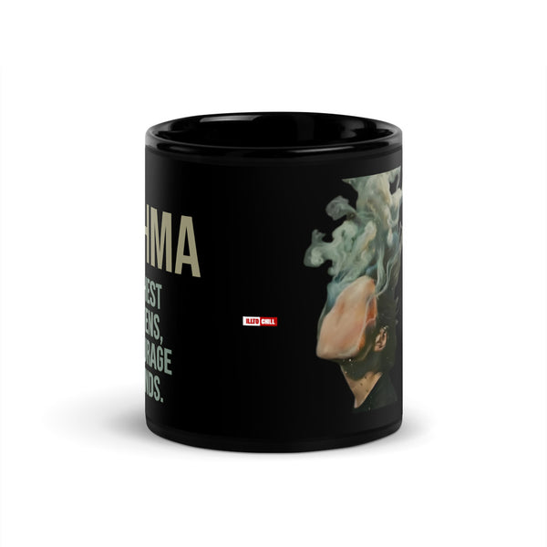 ILLTOCHILL Asthma awareness and support gift Black Glossy Mug – Flat Front