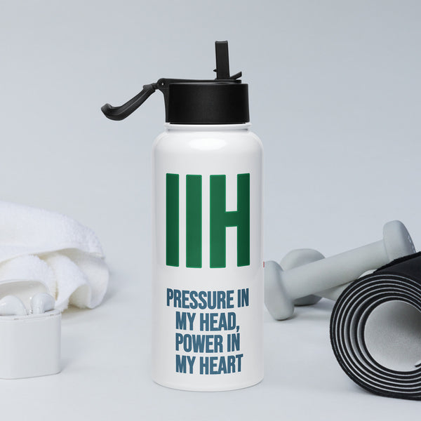 ILLTOCHILL IIH awareness Idiopathic support gift Stainless steel water bottle with a straw lid – Lifestyle 2 Right