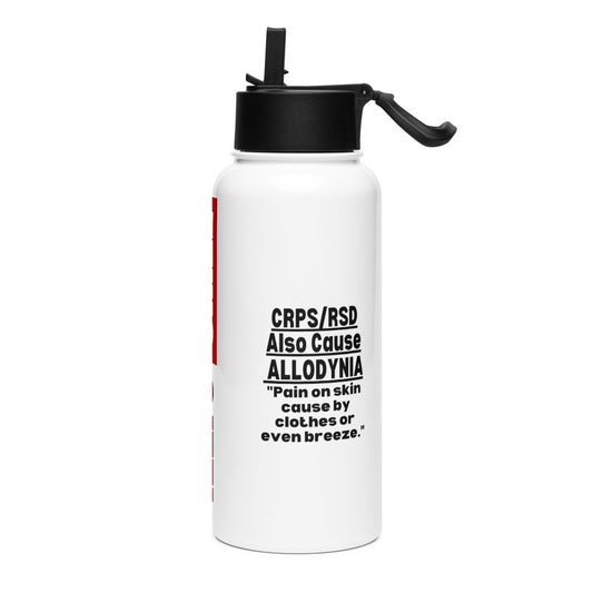 ILLTOCHILL Complex regional pain syndrome awareness CRPSRSD causes Allodynia educational gift Stainless steel water bottle with a straw lid.