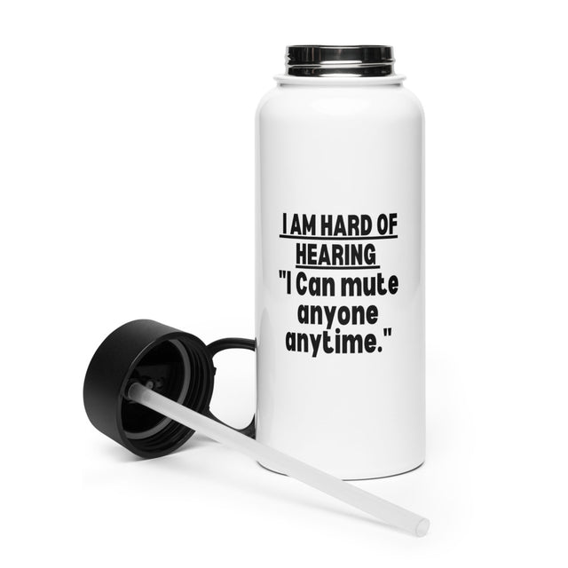 Hard of Hearing On-the-Go Stainless Steel Water Bottle With A Straw Lid | ILLTOCHILL