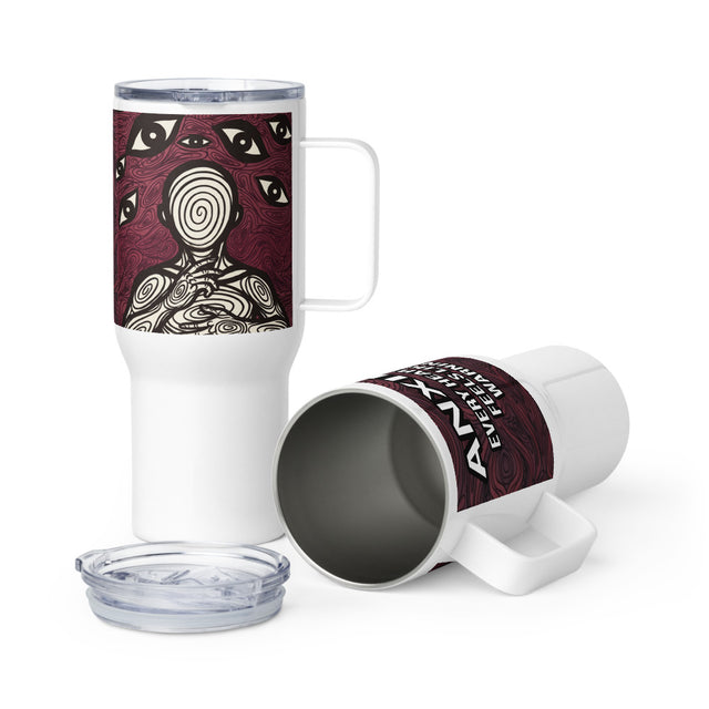 Anxiety Awareness Travel Mug With Handle Mental Health Coffee Anxiety Commute Style by ILLTOCHILL