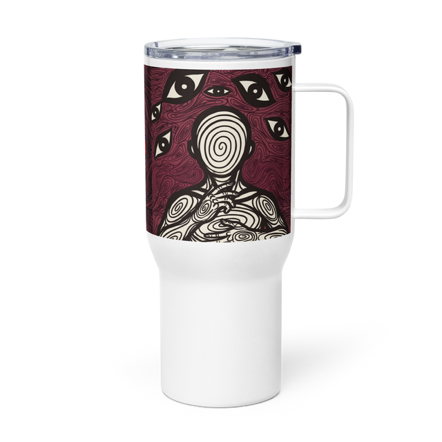 Anxiety Awareness Travel Mug With Handle Mental Health Coffee Anxiety Commute Style by ILLTOCHILL