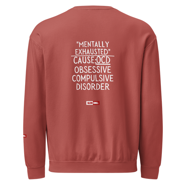 OCD Unisex garment-dyed fleece crewneck sweatshirt