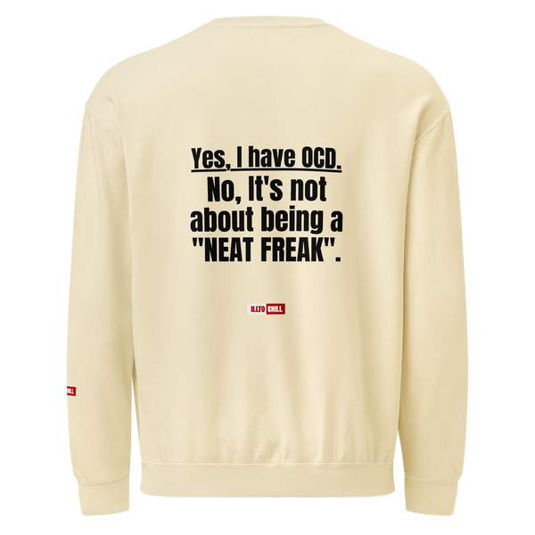 OCD Unisex garment-dyed fleece crewneck sweatshirt