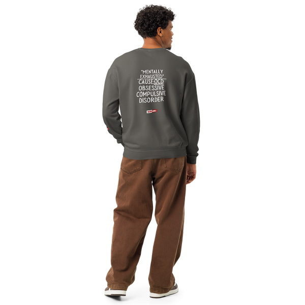 OCD Unisex garment-dyed fleece crewneck sweatshirt