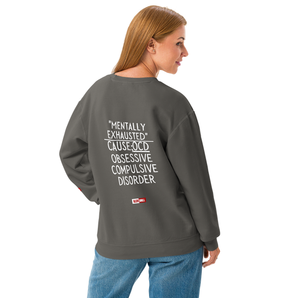 OCD Unisex garment-dyed fleece crewneck sweatshirt