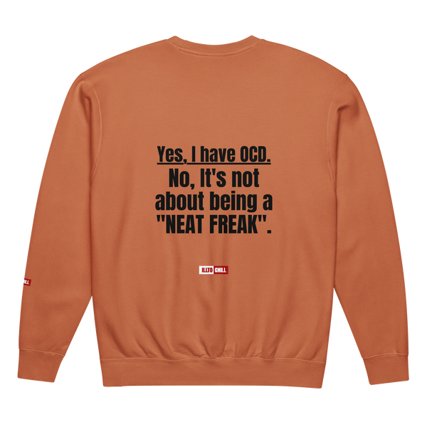 OCD Unisex garment-dyed fleece crewneck sweatshirt