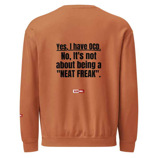 OCD Unisex garment-dyed fleece crewneck sweatshirt