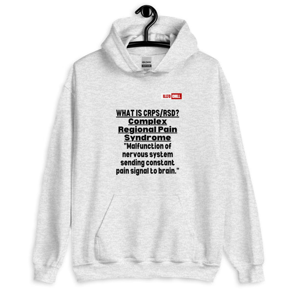 Ash Hoodie Front 2 - ILLTOCHILL Complex regional pain syndrome awareness 'Nervous system Malfunction' crpsrsd gift Unisex Hoodie.