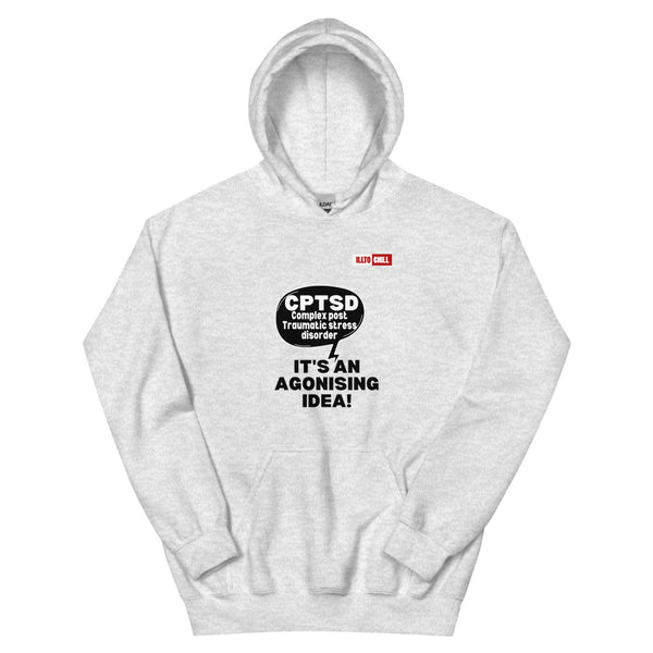 Ash Hoodie Front 1 - ILLTOCHILL Complex post traumatic stress disorder awareness 'Agonizing idea' cptsd gift Unisex Hoodie.