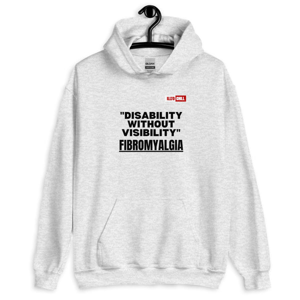 Ash Hoodie Front 2 - ILLTOCHILL Fibromyalgia awareness 'Disability without visibility' fibro gift Unisex Hoodie.