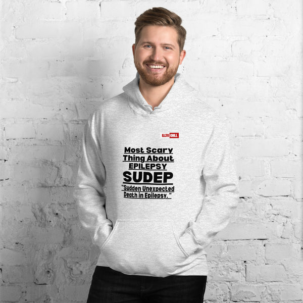 Ash Hoodie Front 3 - ILLTOCHILL Epilepsy awareness 'Most sacred thing SUDEP' epileptic seizures gift Unisex Hoodie.