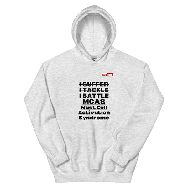 Ash Hoodie Front 1 - ILLTOCHILL Mast cell activation syndrome 'I Battle MCAS' awareness gift Unisex Hoodie.