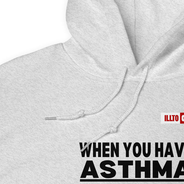 Ash Hoodie Detail 1 - ILLTOCHILL Asthma awareness 'Ordinary activity takes extraordinary effort' educational gift Unisex Hoodie